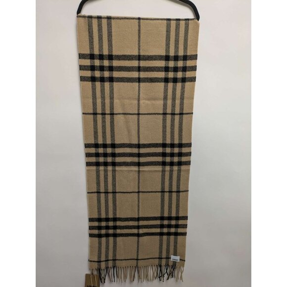 Burberry Giant Check Wool Scarf Camel 210*45cm 8094281 - Picture 3 of 7